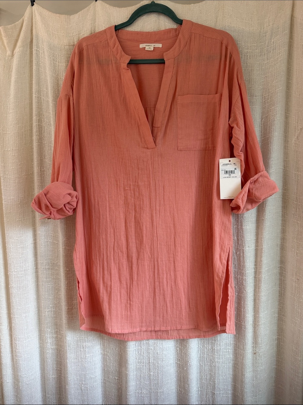 O'Neill Coral Split-Neck Tunic with Chest Pocket
